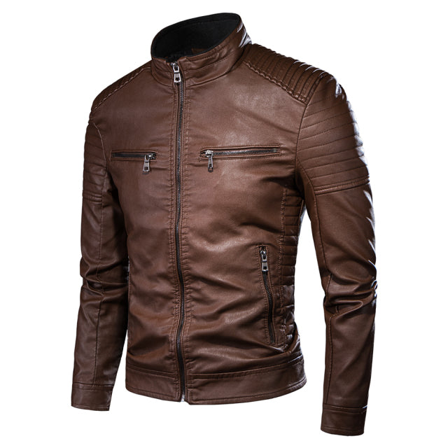 Chris Leather Racer Jacket